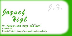 jozsef higl business card